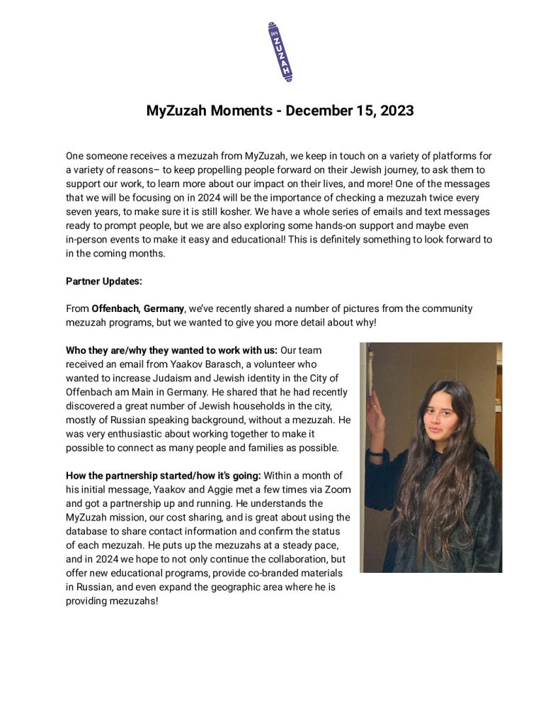 thumbnail of MyZuzah Moments – December 15, 2023